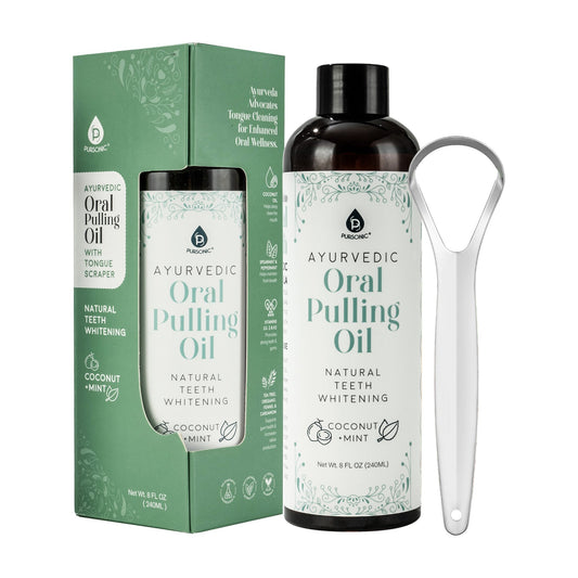 Pursonic Ayurvedic Oral Pulling Oil Bundle – 3-Pack with Tongue Scrapers for Natural Teeth Whitening, Fresh Breath & Holistic Oral Health